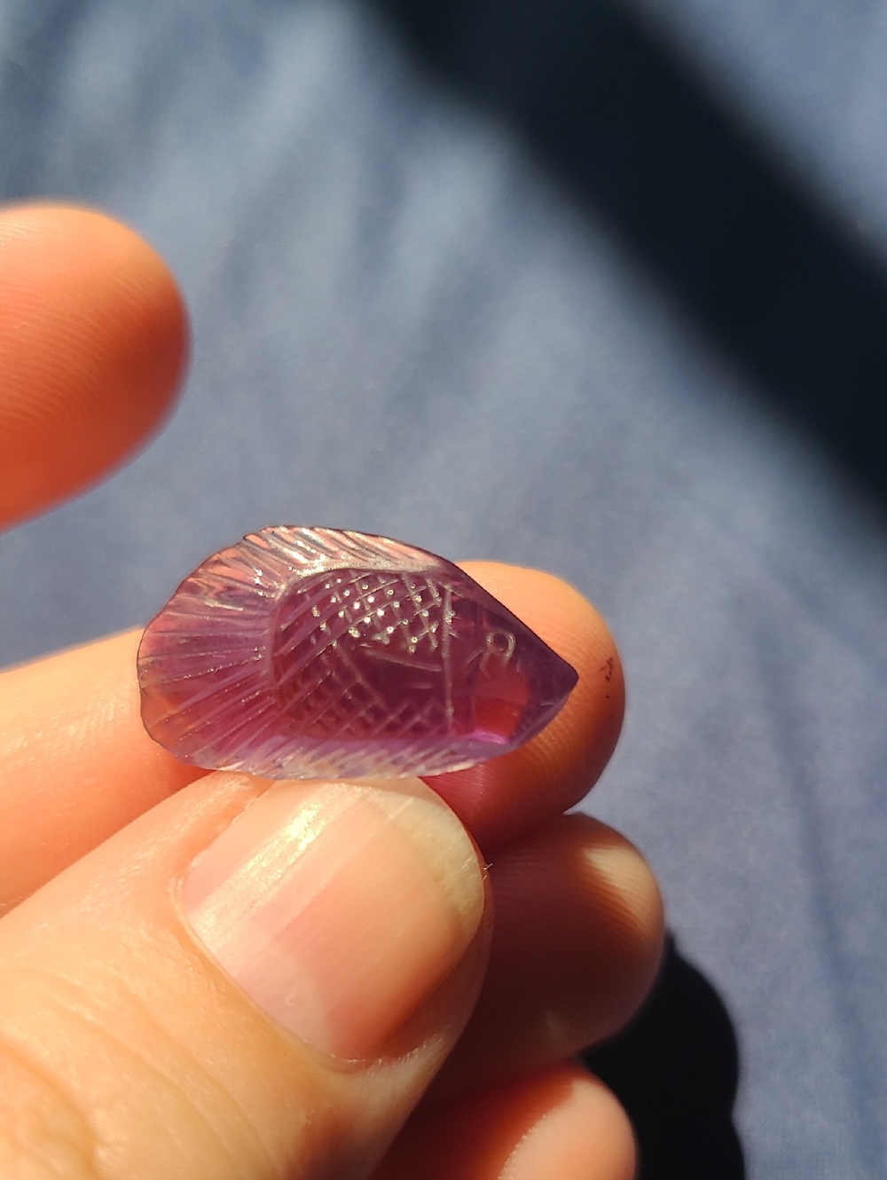 Hand Carved Amethyst Fish